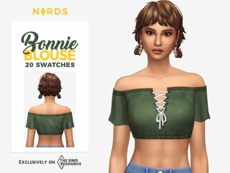 Bonnie Cropped Blouse By Nords Sims 4 CC