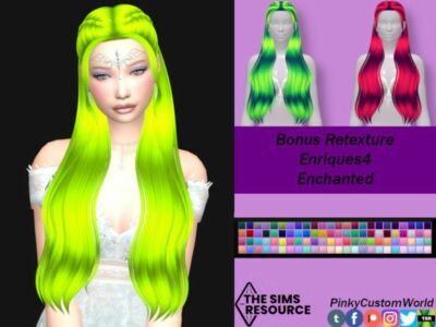 Bonus Retexture Of Enchanted Hair By Enriques4 By Pinkycustomworld Sims 4 CC