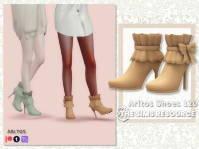 Boots With BOW / 120 By Arltos Sims 4 CC