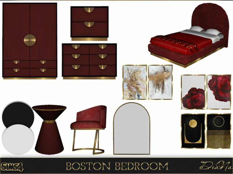 sims 4 cc boston bedroom by dianasims 2