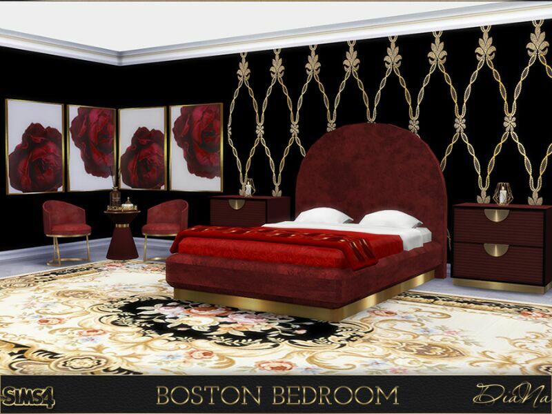 sims 4 cc boston bedroom by dianasims 3