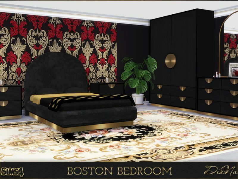 sims 4 cc boston bedroom by dianasims 4