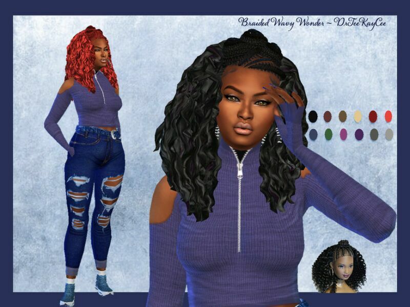 Braided Wavy Wonder By Drteekaycee Sims 4 CC