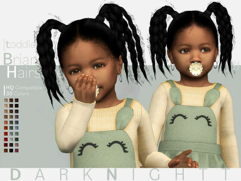 Briana Hairstyle [Toddler] By Darknightt Sims 4 CC