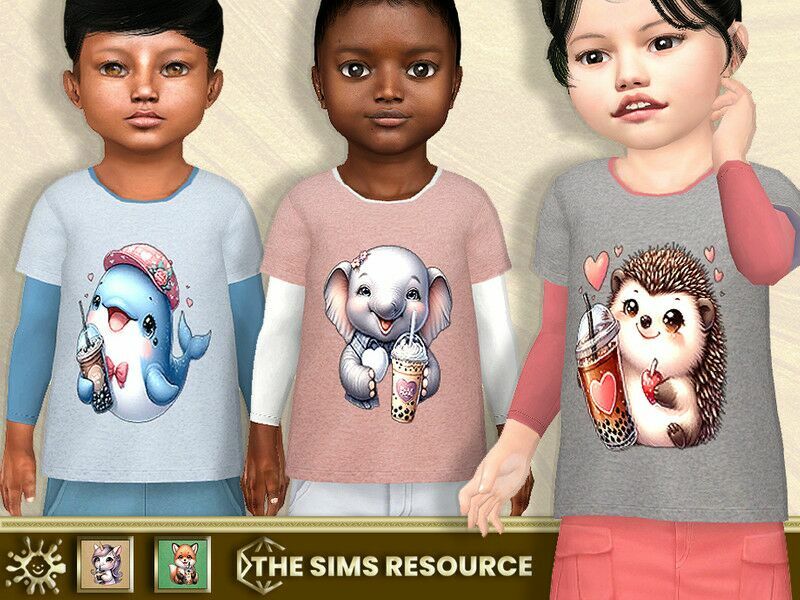 Bubble TEA TEE Sims 4 CC