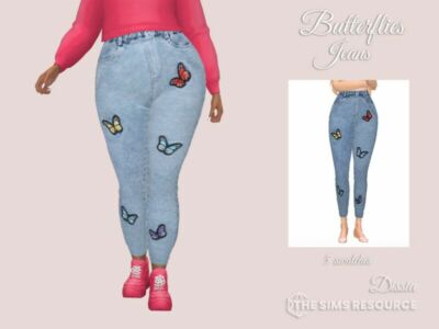 Butterfly Jeans By Dissia Sims 4 CC