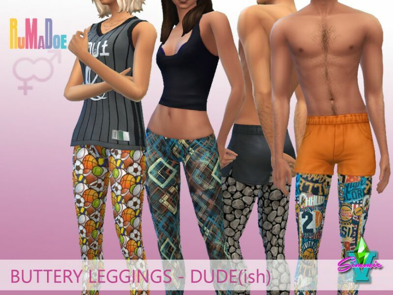 Buttery Unisex Leggings Dude By Simmiev Sims 4 CC