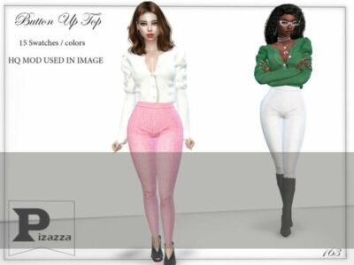 Button UP TOP By Pizazz Sims 4 CC