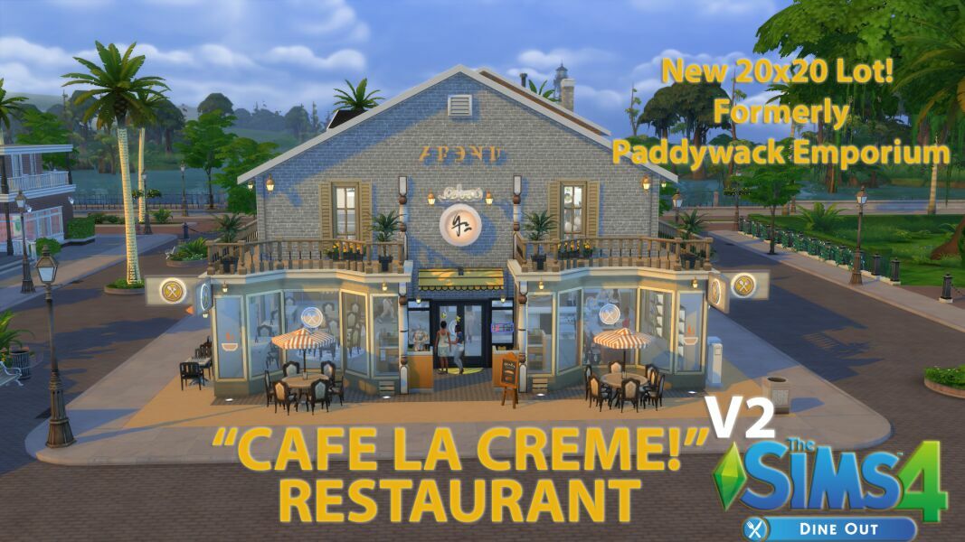 “Cafe LA Creme! V2” Restaurant By VTK Sims 4 CC