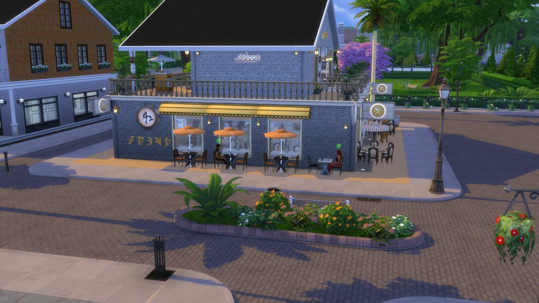 sims 4 cc cafe la creme v2 restaurant by vtk 3