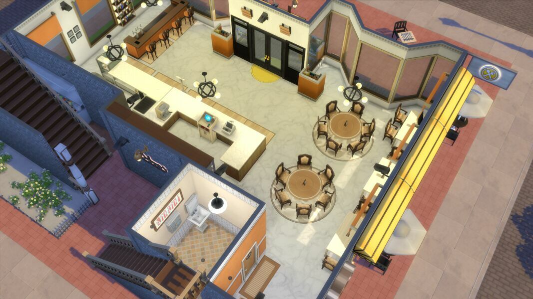 sims 4 cc cafe la creme v2 restaurant by vtk 4