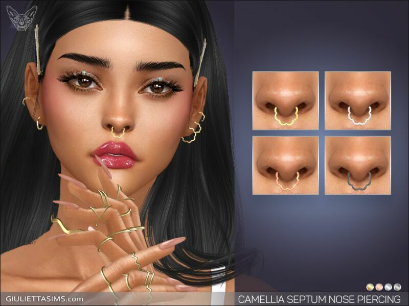 Camelia Septum Nose Piercing By Giulietta Sims 4 CC