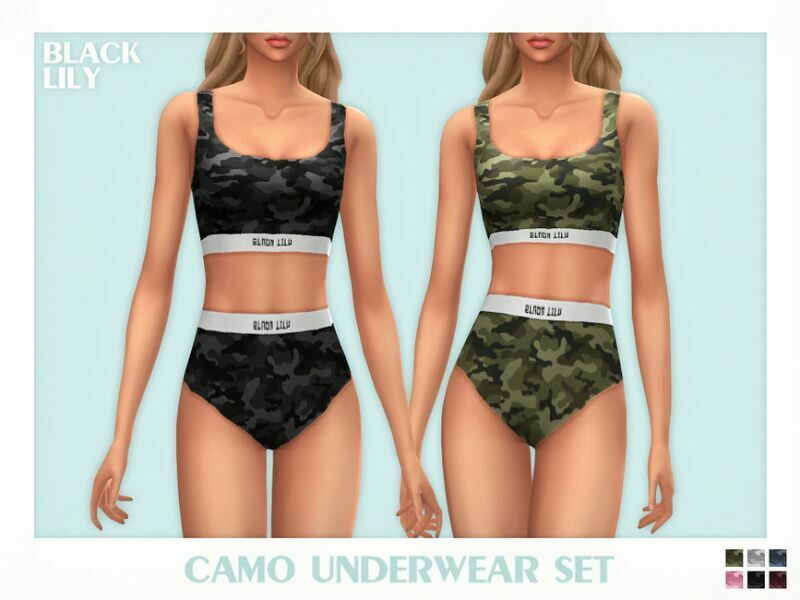 Camo Underwear SET Sims 4 CC