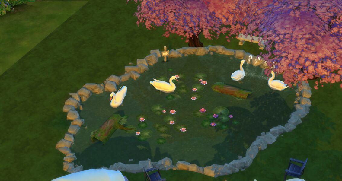 sims 4 cc campsite with a pond by simsloverin95 2