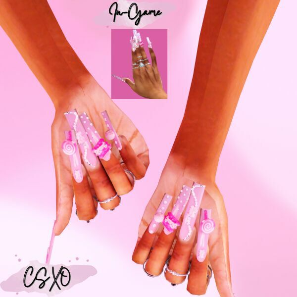 sims 4 cc candy nails 2