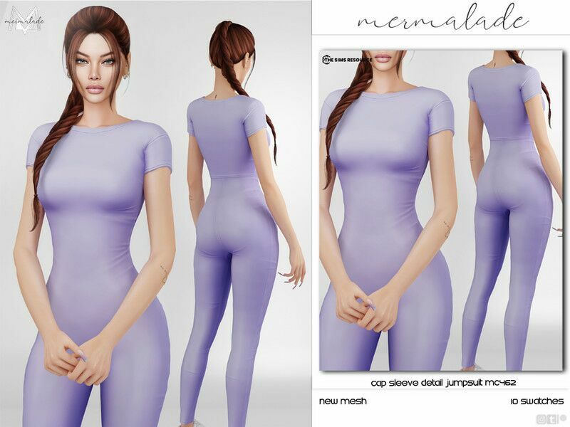 CAP Sleeve Detail Jumpsuit MC462 Sims 4 CC