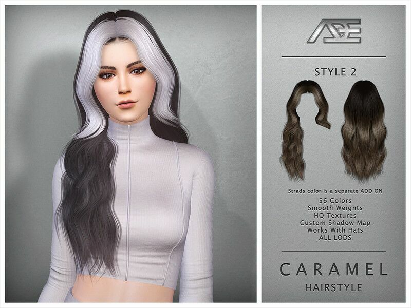 Caramel – Style 2 (Hairstyle) Sims 4 CC