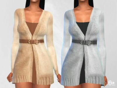 Cardigan Outfit With Belt By Saliwa Sims 4 CC