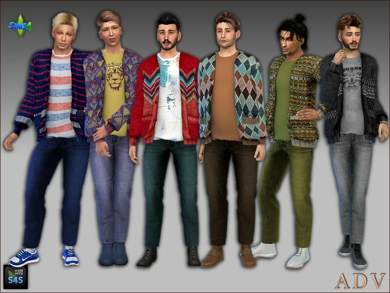 Cardigans And Pants For Adults Sims 4 CC