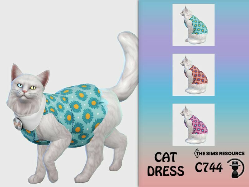 CAT Dress C744 By Turksimmer Sims 4 CC