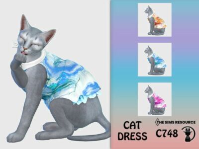 CAT Dress C748 By Turksimmer Sims 4 CC