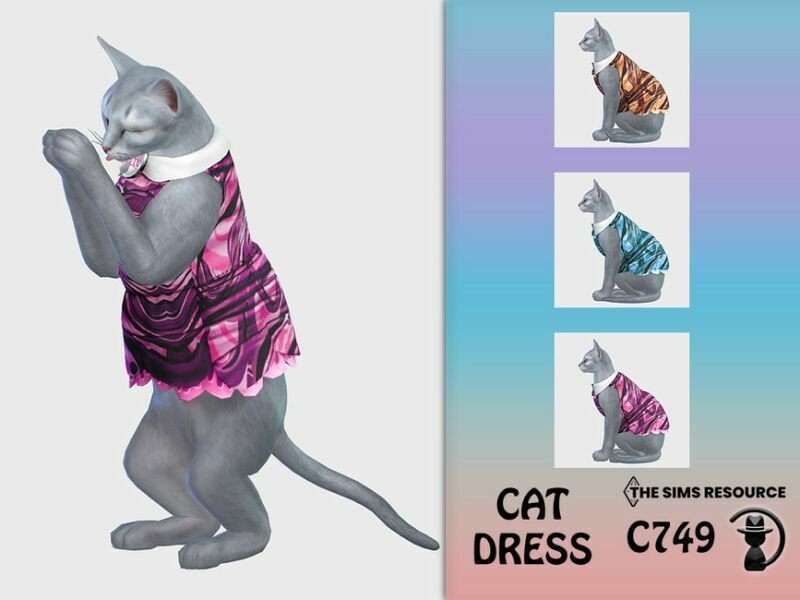 CAT Dress C749 By Turksimmer Sims 4 CC