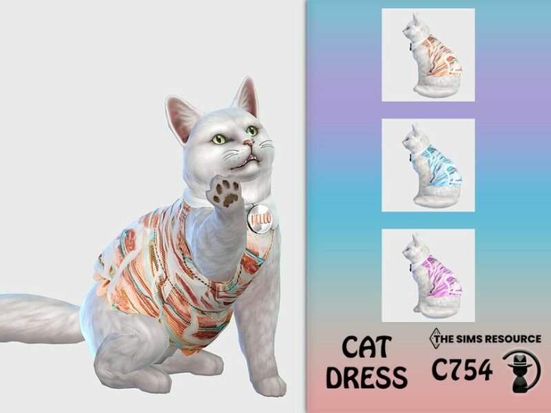 CAT Dress C754 By Turksimmer Sims 4 CC