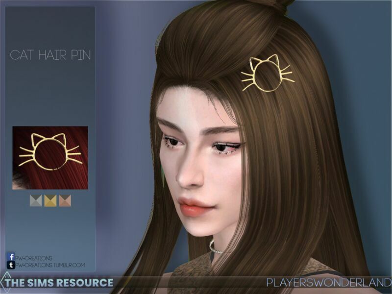 sims 4 cc cat hairpin by playerswonderland 2