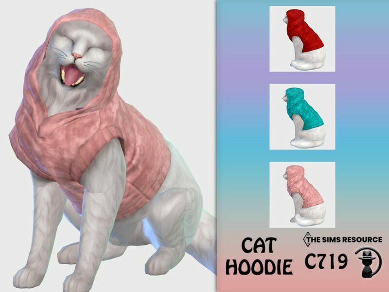 CAT Hoodie C719 By Turksimmer Sims 4 CC