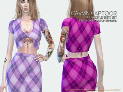 Cc.argyle Skirt SET Sims 4 CC