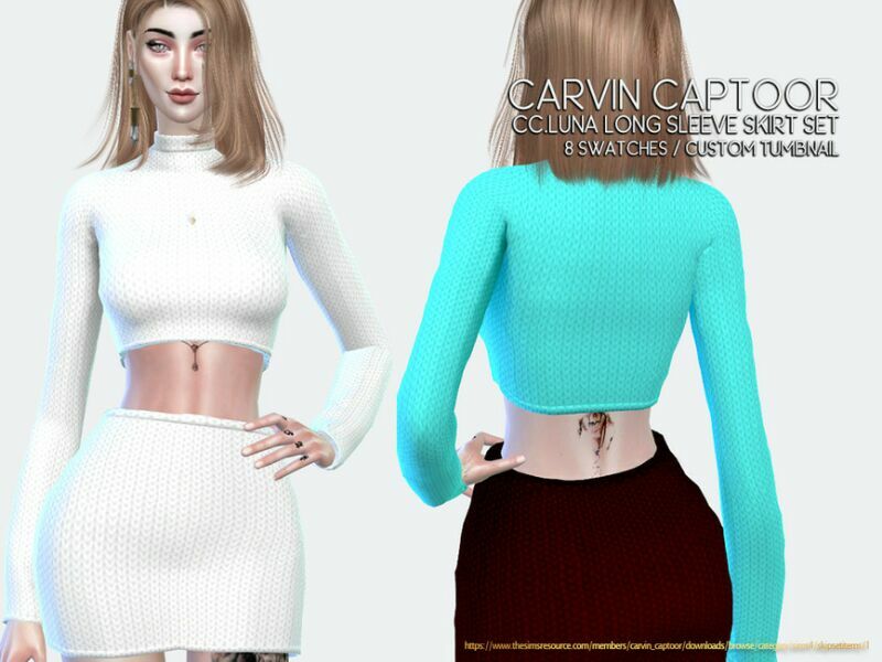 Cc.luna Skirt SET Sims 4 CC