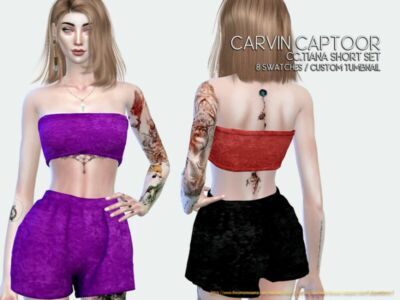 Cc.tiana Short SET Sims 4 CC