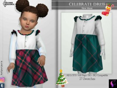 Celebrate Dress By Katpurpura Sims 4 CC