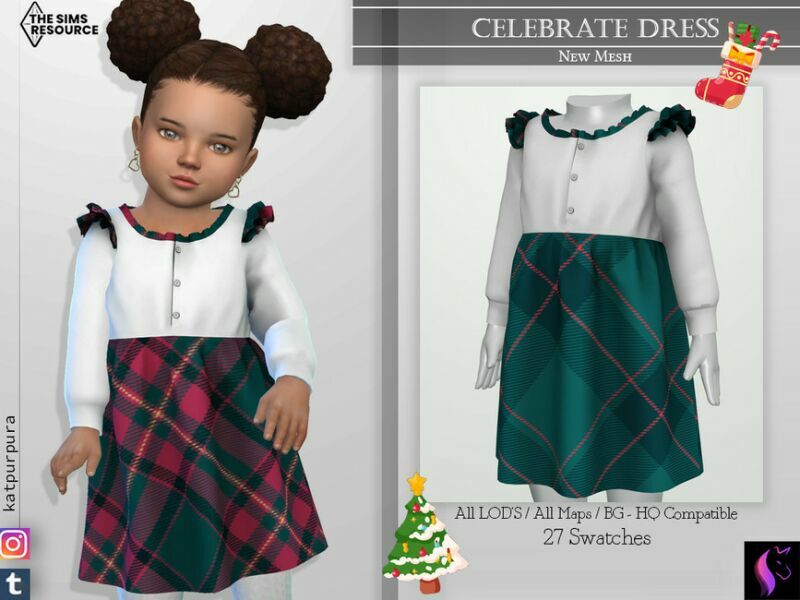 Celebrate Dress By Katpurpura Sims 4 CC