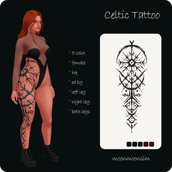 Celtic Tattoo By Moonmoonsim Sims 4 CC