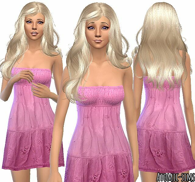 Chicchica Pink Dress Conversion By Atomic-Sims Sims 4 CC