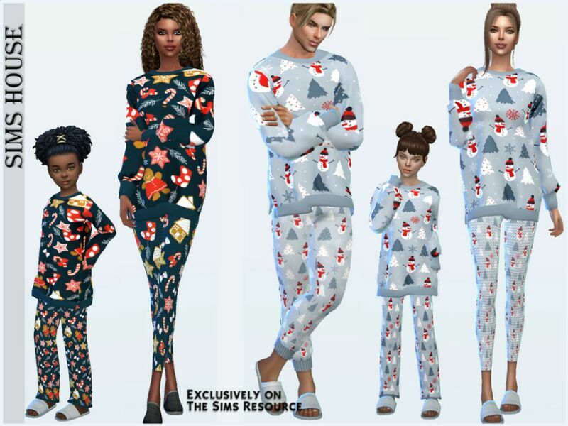 sims 4 cc childrens christmas pajamas bottom 3