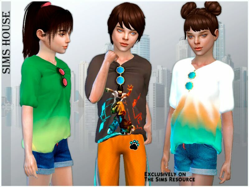 Children’S T-Shirt With Sunglasses Sims 4 CC