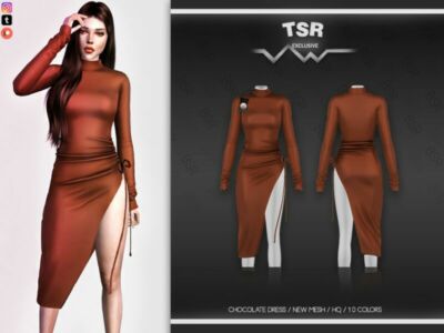 Chocolate Dress BD611 By Busra-Tr Sims 4 CC