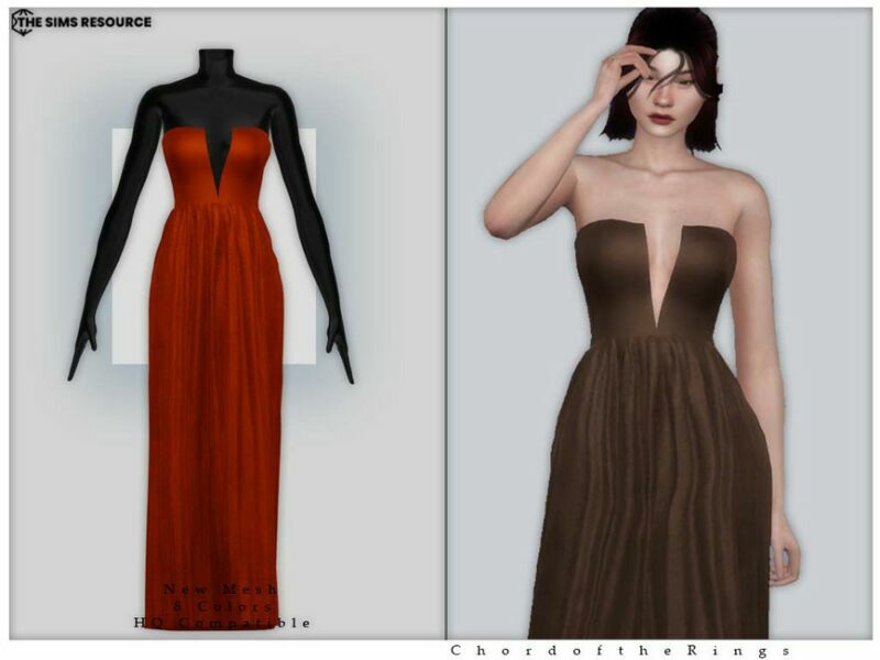 Chordoftherings Dress NO.164 By Chordoftherings Sims 4 CC