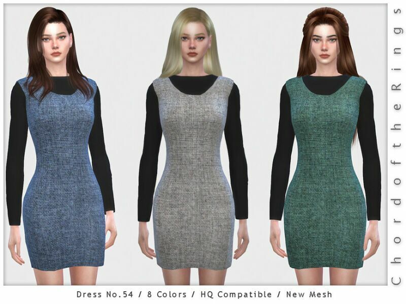 Chordoftherings Dress NO.54 By Chordoftherings Sims 4 CC