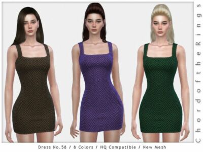 Chordoftherings Dress NO.58 By Chordoftherings Sims 4 CC