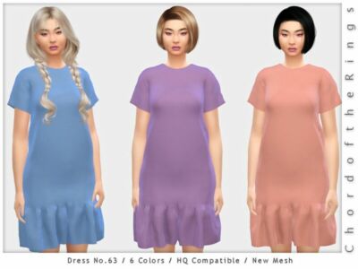 Chordoftherings Dress NO.63 By Chordoftherings Sims 4 CC