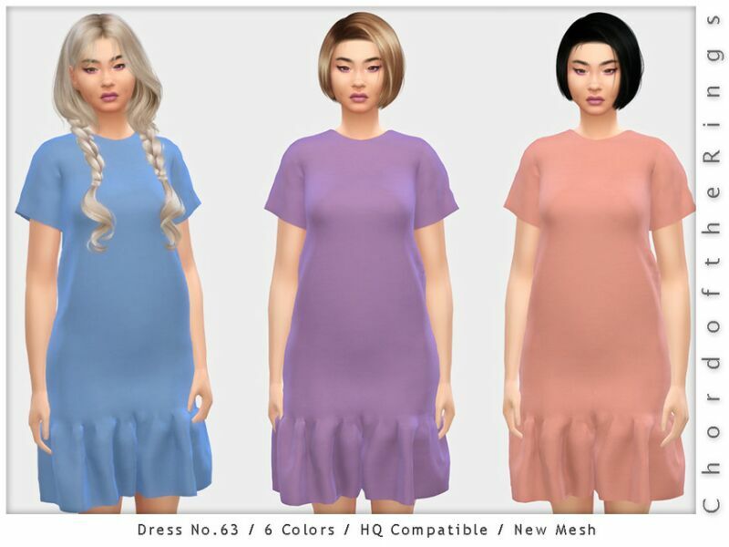 Chordoftherings Dress NO.63 By Chordoftherings Sims 4 CC