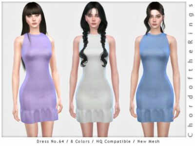 Chordoftherings Dress NO.64 By Chordoftherings Sims 4 CC