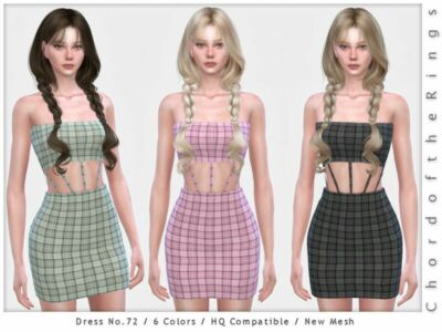 Chordoftherings Dress NO.72 By Chordoftherings Sims 4 CC