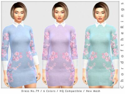 Chordoftherings Dress NO.79 By Chordoftherings Sims 4 CC