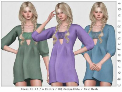 Chordoftherings Dress NO.97 By Chordoftherings Sims 4 CC