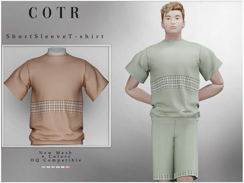 Chordoftherings Short Sleeve T-Shirt T-437 Sims 4 CC