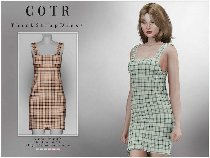 Chordoftherings Thick Strap Dress D-437 Sims 4 CC